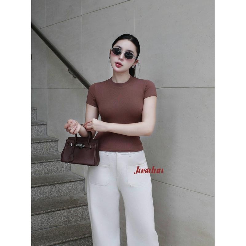 Áo thun ôm body cotton lông mịn co giãn B18