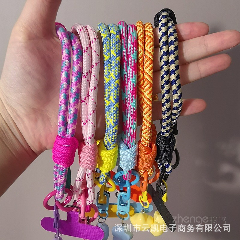 Cổ Tay & Ngón Tay Cái Dây Điện Thoại Di Động Sử Dụng Kép ins Phong Cách Có Thể Điều Chỉnh Dây Bện Ngắn Mạnh Nam Nữ Du Lịch Ngoài Trời