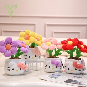 Sanrio Hello Kitty Hoa Sang Trọng Đồ Chơi Dễ Thương Chậu Hoa Sang Trọng Búp Bê Sáng Tạo Nhiều Màu Sắc Kitty Hoa Đồ Chơi Nhồi Bông Trang Trí Nhà Máy Tính Để Bàn Bé Gái Quà Tặng Sinh Nhật Đổi Quà Tặng Quà Tặng