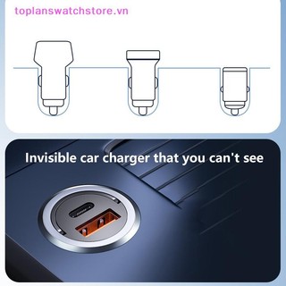 Toplanswatchstore Bộ sạc ô tô 100W Cổng kép Bộ sạc siêu nhanh PD QC 3.0 cho Bộ chuyển đổi ô tô Huawei VN