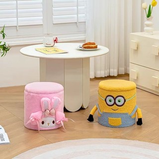 [Không gian dung tích lớn] Giỏ đựng đồ gia đình Minions phong cách mới Phòng khách Ghế đẩu thẳng hoạt hình có nắp đậy