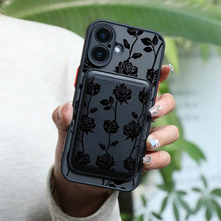 Ốp điện thoại thiết kế hoa hồng đen Thích hợp cho iPhone Xs XR XSMAX 11promax 11 12promax 12 13 14 15 pro max Ốp điện thoại mềm 14promax 15pro 16 16plus 16Promax