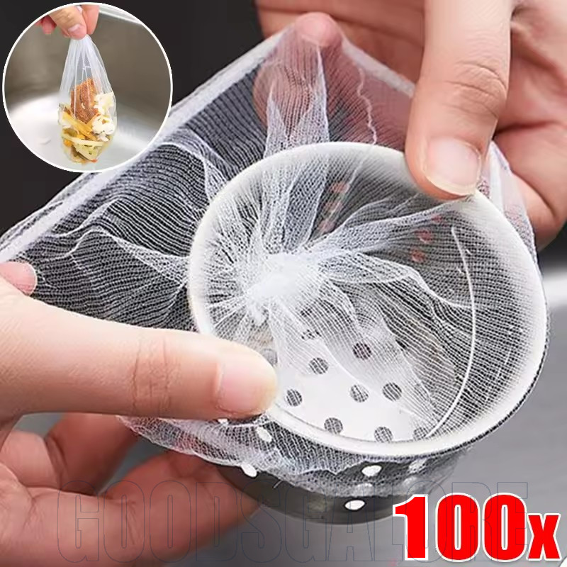 100 Bộ Lọc Rác Bồn Rửa Dùng Một Lần - Túi Lưới Chống Tắc Bể Thoát Sàn ...