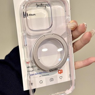 Khung chống va chạm sang trọng Giá đỡ xoay 360 độ Vỏ điện thoại di động cho iPhone16 15 14 13 Pro Max Vỏ bảo vệ camera chống sốc chống rơi mặt sau cứng