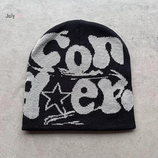 Julyhot Vintage Y2K Len Acrylic Dệt Kim Mũ Nữ Beanie Mùa Đông Ấm Áp Beanies Bông Tai Kẹp Hip Hop Thường Ngày Skullies Mũ Ngoài Trời Massivedeals