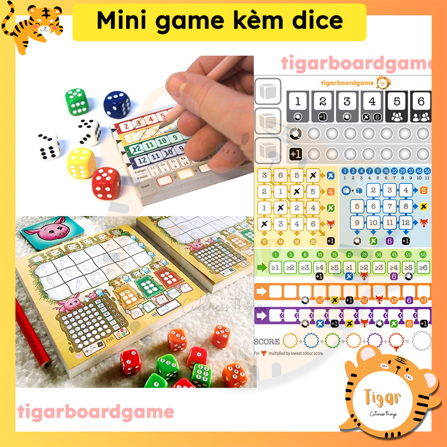 Mini boardgame Trò chơi nhỏ gọn dễ chơi có luật Việt 2 in 1 Tigar