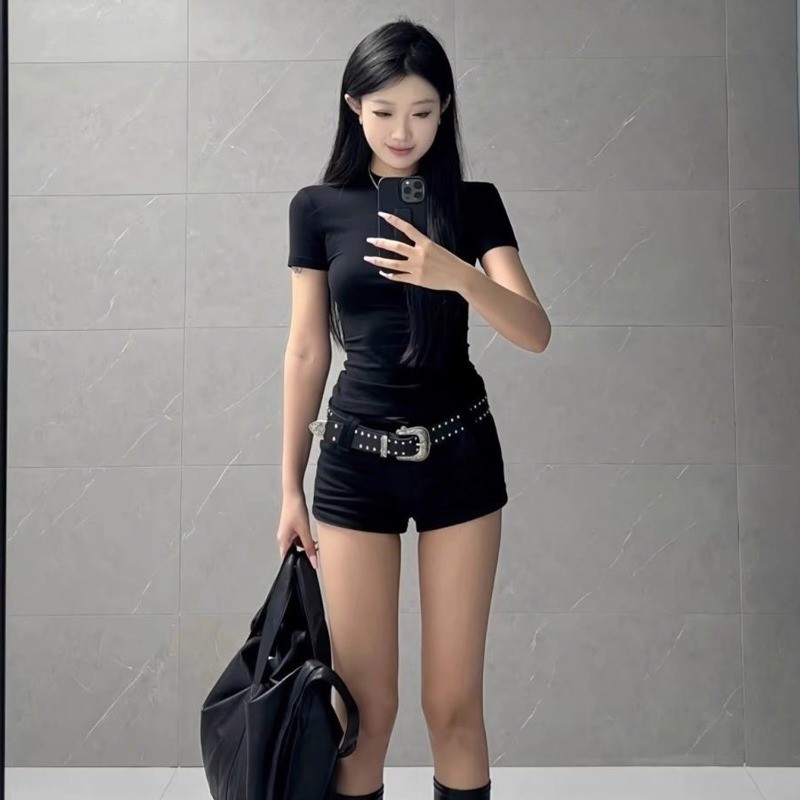 Thắt lưng rỗng đinh tán - Y2k, Hip-hop, Fashion, Punk - Dây thắt lưng nữ cổ điển - Phụ kiện trang trí cho quần jean, váy - Có thể điều chỉnh, Da Pu [Đến 3-5 ngày]