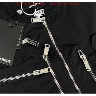Áo Khoác Gió DSQ 12 Khóa ❤ Áo Bomber Dù 2 Lớp Dày Dặn Dáng Rộng Nam Nữ NA763