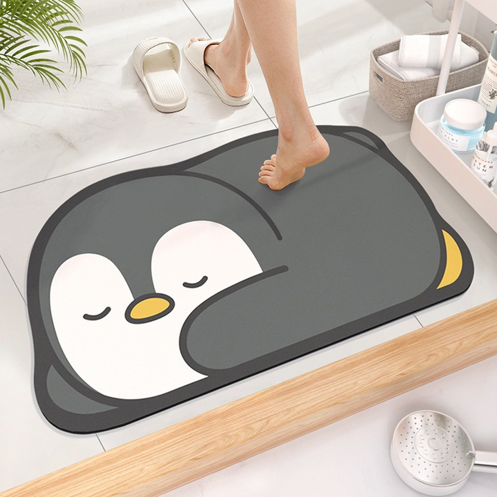 Thảm nhà tắm hút nước siêu thấm hút DINO, thảm chùi chân, trang trí hình thú cưng dễ thương