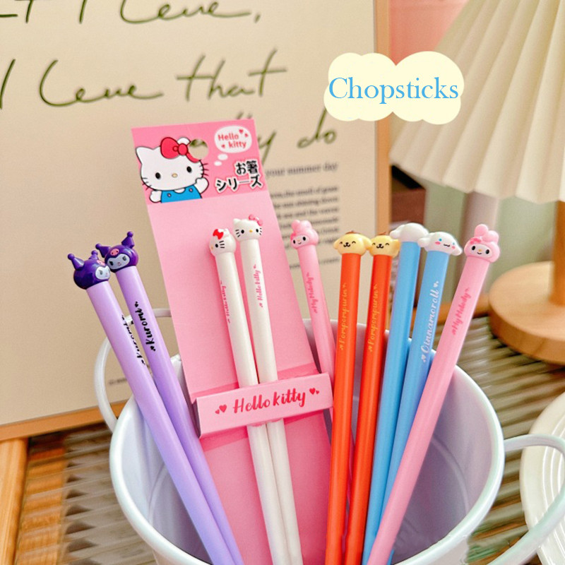 1 Đôi Sanrio Đũa Anime Kuromi Giai Điệu Cinnamoroll Hoạt Hình Có Thể Tái Sử Dụng Đũa Cho Sushi Thực Phẩm Đũa Bộ Đồ Ăn