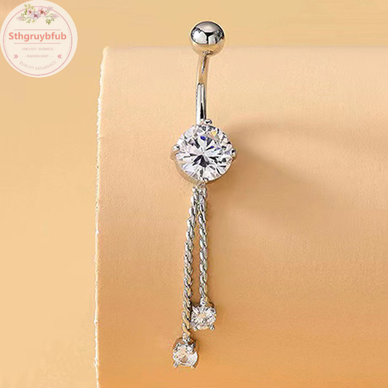 Sthb Zircon Mặt Trăng Ngôi Sao Trái Tim Mặt Dây Chuyền Rốn Trang Trí Giọt Nước Bụng Nút Nhẫn Nữ Trang Sức Cơ Thể VN