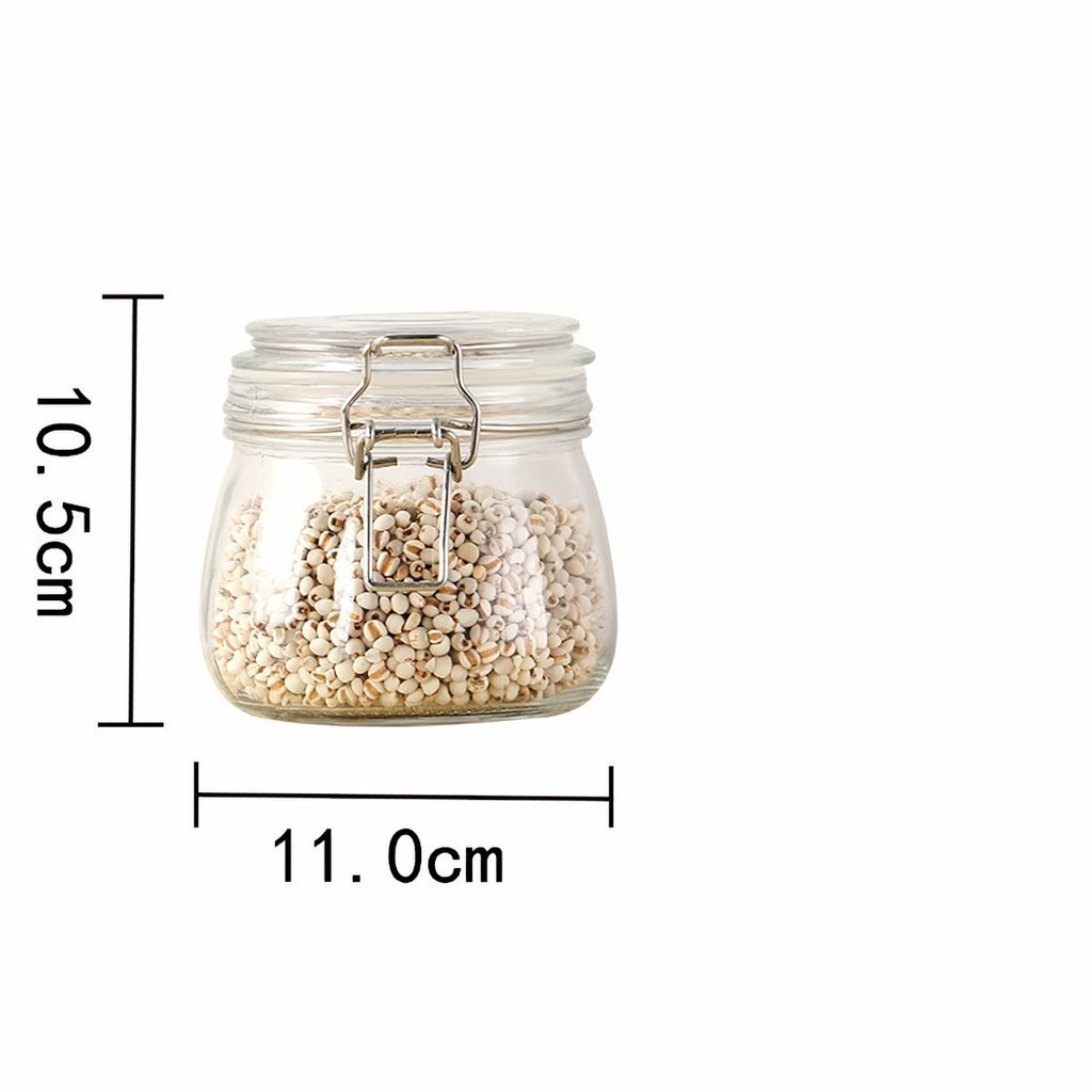 Hũ Thủy Tinh Nắp Cài Kín Hơi Đựng Thực Phẩm Có Gioăng Cao Su 450 700 950 1500ml 2200ml 3200ml 3800ml FETA