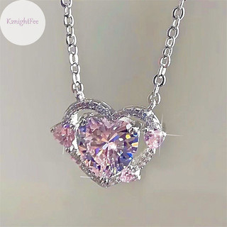 K2nightfee Pha Lê Zircon Trái Tim Mặt Dây Chuyền Vòng Cổ Y2K Hồng Trái Tim Nữ Thời Trang Thanh Lịch Xương Đòn Dây Chuyền Nữ Trang Sức Quà Tặng VN