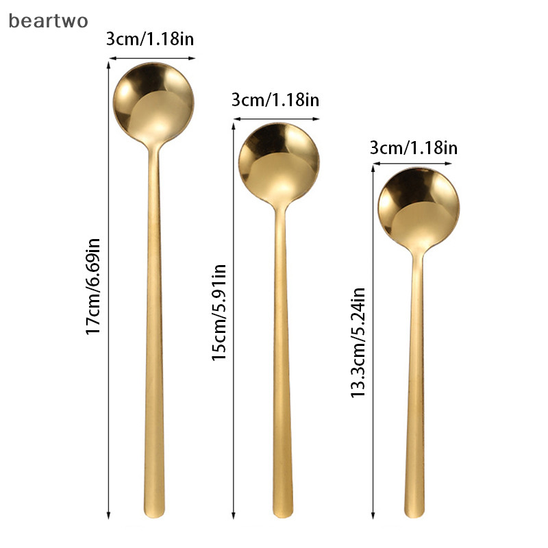 < Beartwo > 1 Chiếc Thìa Inox Lớn Tay Cầm Dài Thìa Nhà Bếp Dao Kéo Cơm Bánh Bao Cháo Muỗng Canh Nhà Hàng Bộ Đồ Ăn Đẹp