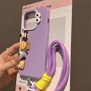 [Chất lượng cao] Ốp điện thoại cảm giác da mắt ba chiều màu tím cho iPhone15 14 13 12 11 Pro MAX IXS MAX XR XS Bảo vệ camera chống sốc Ốp lưng silicon mềm