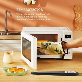 Nhiệt kế thực phẩm kỹ thuật số đọc tức thì cho thịt nướng, nhà bếp, dầu, trà sữa, bia - Đen
