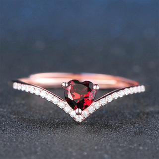 ❤ Sang Trọng Nguyên Bản Nhiều Kiểu Màu Đỏ Pha Lê Trái Tim Hoa Hồng Vàng Nhẫn Series Topaz Quà Tặng Retro Ruby Trang Sức