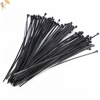 [Gou] 100 Chiếc 10cm Nylon Nhựa Zip Viền Bọc Cáp Vòng Dây Tự Khóa Đen VN