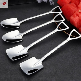 Alik 2 Cái / túi Sáng Tạo Xẻng Hình Thép Không Gỉ Thìa Cà Phê Thìa Trà Dưa Hấu Thìa Kem Muỗng Dao Kéo Phụ Kiện Nhà Bếp VN