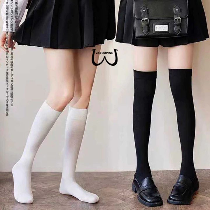 Zxyouping jk Gothic Tất / Tất ngắn / Tất bắp chân / Tất đầu gối / Tất trên đầu gối / Tất cao / Tất đồng phục jk / Học sinh Hàn Quốc Tất & Vớ trắng đen