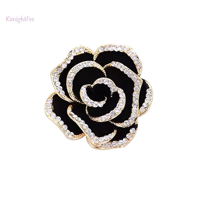 K2nightfee 1 Kim Cương Giả Hoa Camellia Trâm Cài Cho Nữ Men Pin Trang Sức Thời Trang VN