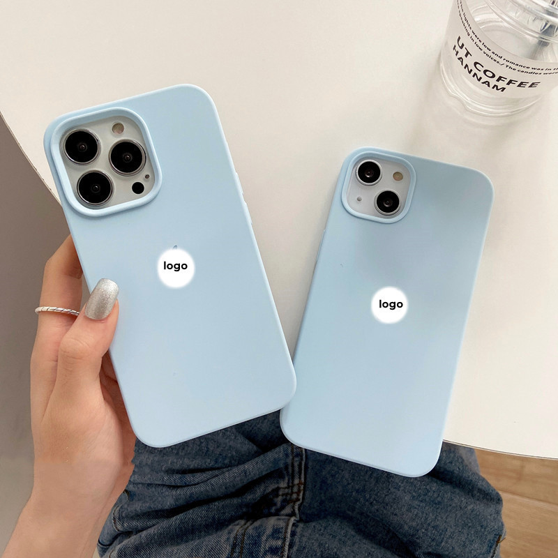 Bầu trời xanh (Chất lượng cao) cho iPhone 17 / 16 / 15 / 14 / 13 / 12 / 11 / Pro Max Air mini Xs Max Xr 7 8 Plus SE Vỏ điện thoại silicon lỏng bảo hiểm toàn diện