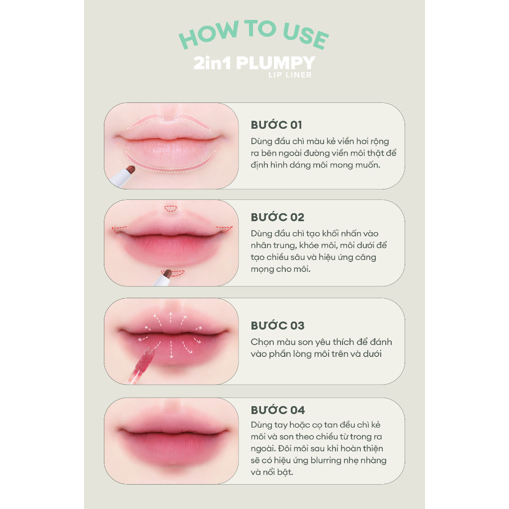 Chì Viền Môi Dearmay 2in1 Plumpy Lip Liner 0,36g