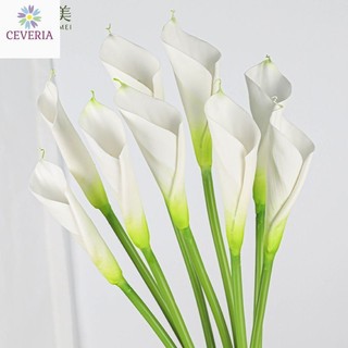 Cành hoa rum cuốn từ hoa cao su cao 50 cm, thân trắng không kèm lá chiều dài bông 10 cm