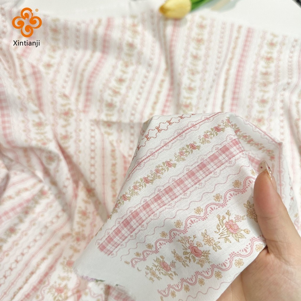 DIY Kỹ Thuật Số In Vải Cotton Nguyên Chất Hoạt Hình Dải Cho Bộ Đồ Ngủ Nữ Quần Áo Vải Trang Trí 0.5 Sân TJ21941