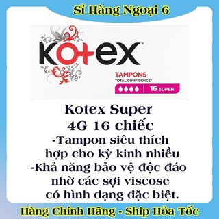 [CÓ CHE TÊN] Băng Vệ Sinh TAMPON Kotex các size - Hàng Châu Âu
