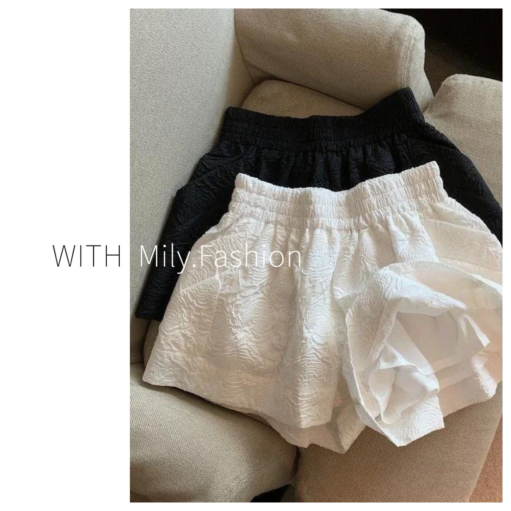 Quần short mùa hè Milyfashion dáng rộng phù hợp với phong cách mới nhăn lưng cao mỏng hơn Nhìn rộng quần thể thao thông thường