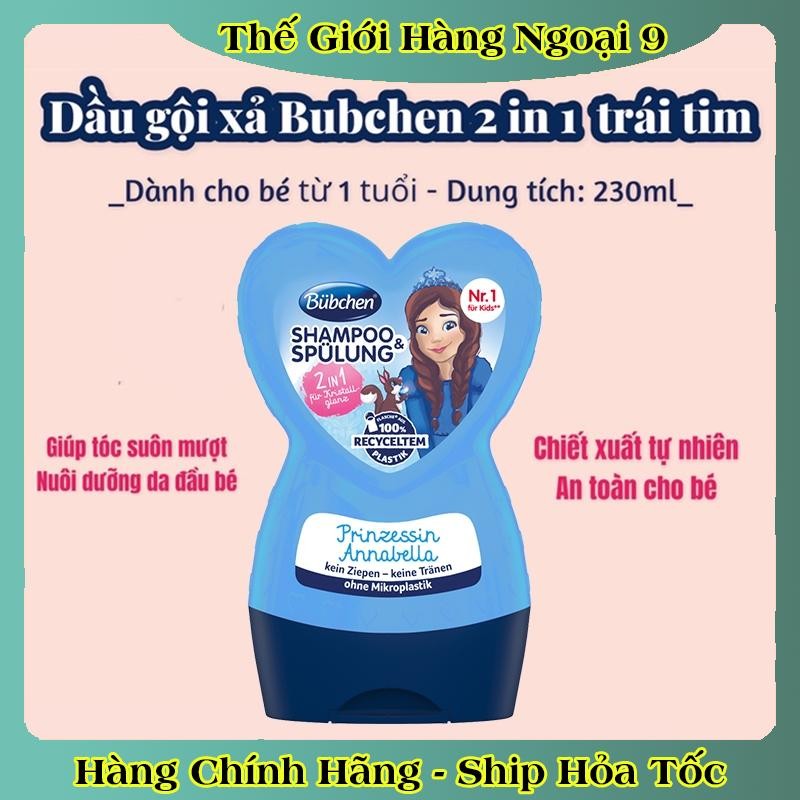 auth] [ Nội địa Đức Đủ Bill] Dầu gội xả Bubchen 2in1 hình trái tim cho bé từ 1 tuổi chai 230ml của Đức