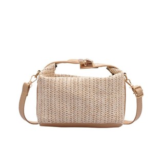 Túi cói BAMBOOB, Dây đeo vai Ví dệt nhỏ, Túi xách thời trang đan ống hút phong cách Bohemian mùa hè