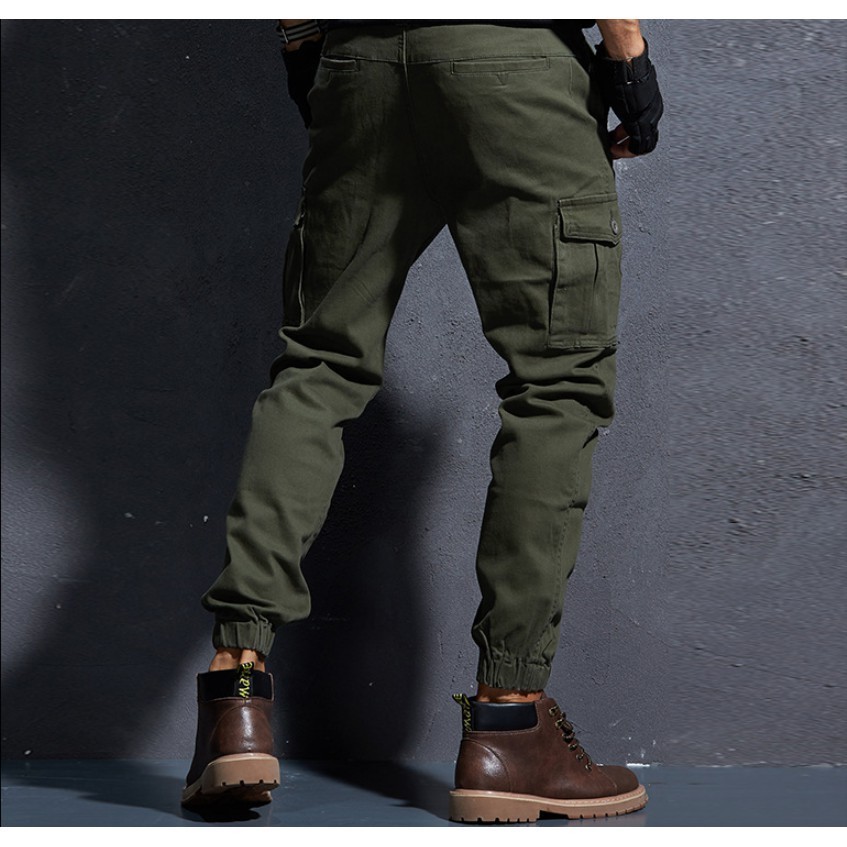 Quần jogger kaki túi hộp dã ngoại_có thun
