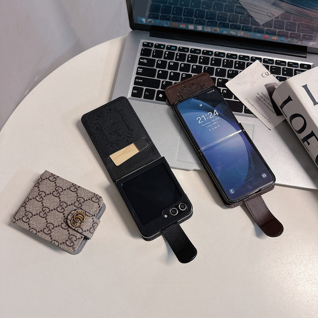 Vintage Có Giá Đỡ Thẻ Ốp Lưng Điện Thoại Samsung Galaxy Z Flip 7 7FE 6 5 4 3 Cao Cấp Sang Trọng Với Vỏ Hút Từ Tính Cho Z Flip7 Thiết Kế Độc Đáo Da PU Vỏ Bảo Vệ