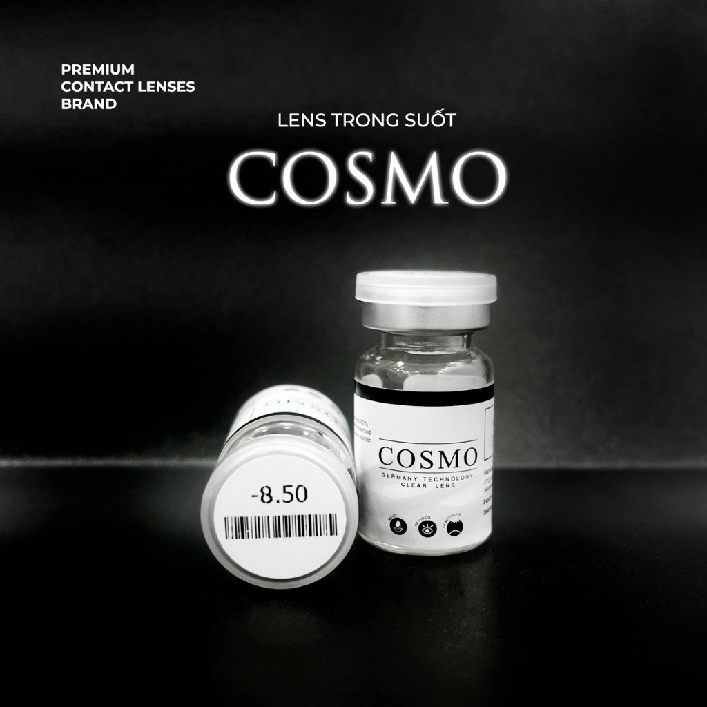 Lens cận trong suốt COSMO 💥HÀNG CAO CẤP💥 Kính áp tròng có độ cận từ 0-15, phù hợp học sinh, sinh viên, đường kính 14.0mm