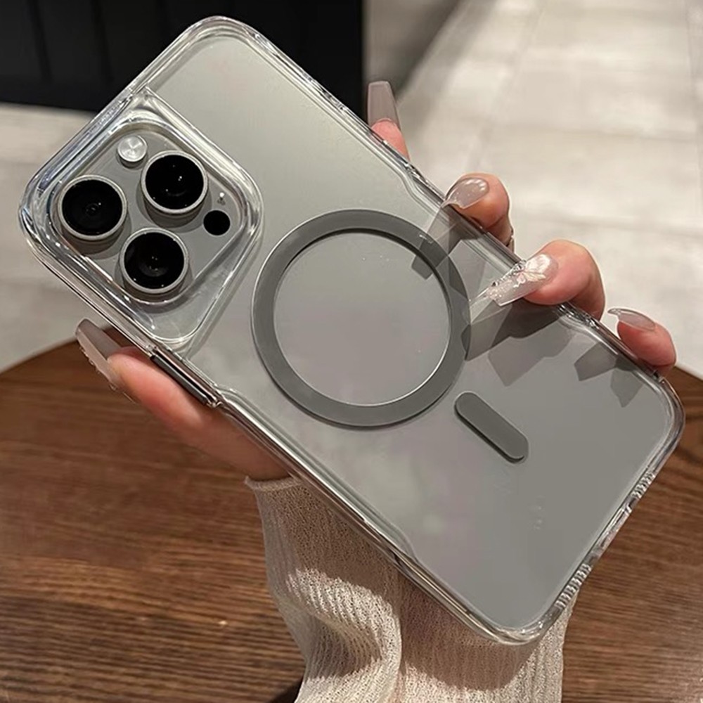Ốp Điện Thoại Trong Suốt Từ Tính Trong Suốt Cho iPhone 16ProMax 16Pro 16Plus 15 14 13 12 11ProMax Bảo Vệ Toàn Diện Chống Sốc Bảo Vệ PC Bìa Cứng