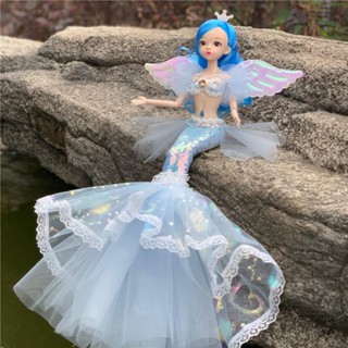 Búp bê nàng tiên cá NOOKSTORY, Đồ chơi trang điểm đa khớp thủ công DIY, 2024 45cm Trang phục cánh cổ tích Phụ kiện nhà búp bê Quà tặng