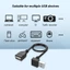 Cáp nối dài exhila USB 2 0 Đầu nối 90 độ để sạc và truyền dữ liệu không phô trương Màu đen