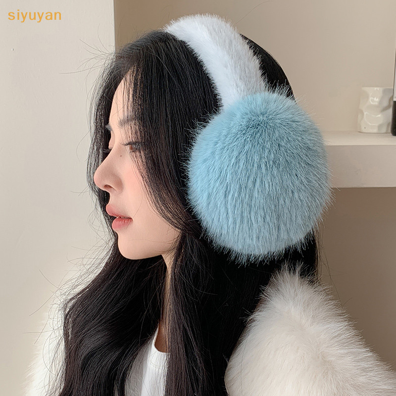 Siyuyan Bịt Tai Giữ Ấm Mùa Đông Màu Trơn Mềm Mại, Bịt Tai Ngoài Trời Bảo Vệ Lạnh Gấp Gọn