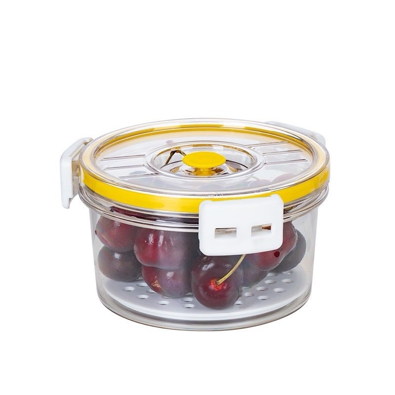 Bộ 3 Hộp Đựng Thực Phẩm Tròn 4 Khoá Gài Hokori 3 Dung Tích Nhựa Việt Nhật Cao Cấp(6558), có khay ngăn nước