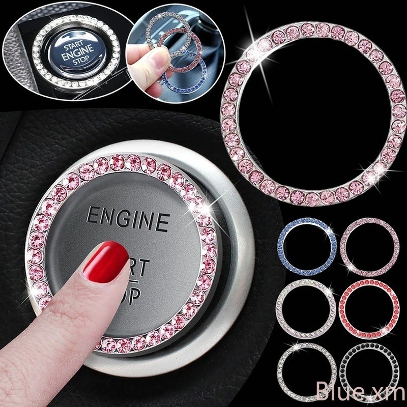 Caruniversal Car Nút khởi động một phím Vòng tròn trang trí đính kim cương / Vòng tròn kim cương nội thất ô tô