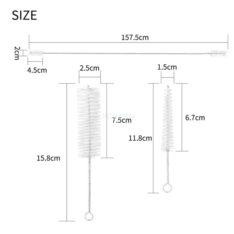 3 Cái Pháp Sừng Trombone Trumpet Bộ Vệ Sinh Thép Không Gỉ Nylon Bàn Chải Nhạc Cụ Làm Sạch Bàn Chải Dễ Sử Dụng