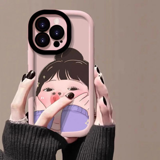 Ốp điện thoại cô gái cọ xát mặt cho iPhone 16 / 15 / 14 / 13 / 12 / X / 7 / 11 / Plus / pro Max Vỏ bảo vệ chống phồng bao gồm toàn bộ silicon mờ mềm bền chống rơi