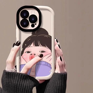 Ốp điện thoại cô gái cọ xát mặt cho iPhone 16 / 15 / 14 / 13 / 12 / X / 7 / 11 / Plus / pro Max Vỏ bảo vệ chống phồng bao gồm toàn bộ silicon mờ mềm bền chống rơi