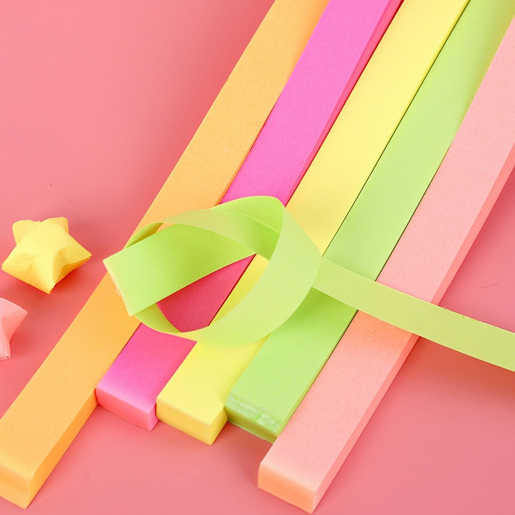 Set 540 Tờ Giấy Xếp Hình Ngôi Sao Năm Cánh Màu Sắc Gradient Sáng Tạo FE123