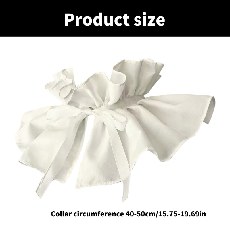 Woke Nữ Victoria Ruffle Đứng Cổ Giả Vintage Ruy Băng Buộc Xếp Ly Khăn Choàng Mũi