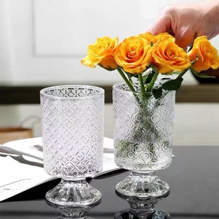 Bình hoa thủy tinh dạng ly lớn, lọ hoa thủy tinh cao cấp sang trọng SUNND