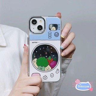 Ốp Điện Thoại Gương Họa Tiết Rau Hoạt Hình Cho OPPO A97 A95 A93S A92 A78 A77 A77S A74 A73 A72 A60 A58 A58X A57 A56S A56 A55 A55S A54 A53S A53 A52 A16 Vỏ Khung Ống Kính Mạ