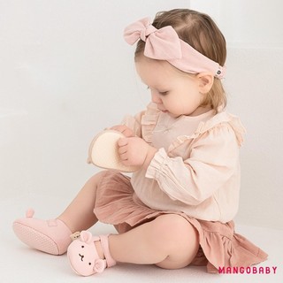 Mg-baby Bé Gái Đầm Đế Mềm Dễ Thương Thêu Gấu Mary Jane Giày Đi Bộ Thông Thường Cho Bé Sơ Sinh Tập Đi